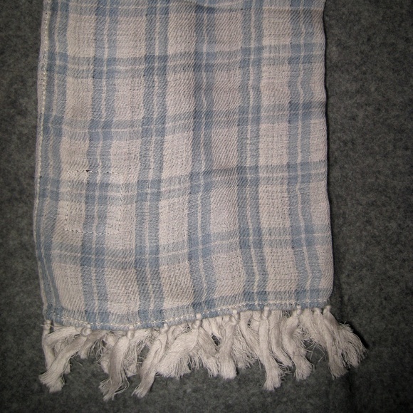 AllSaints Blue Check "Tolley" Scarf All Saints - Picture 2 of 8